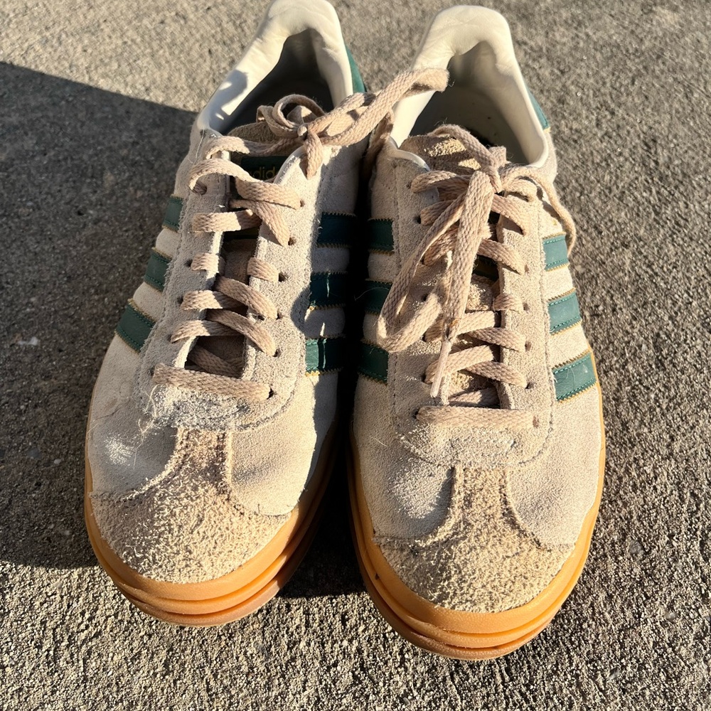 Adidas Gazelle Women's Cream and Green Sneakers